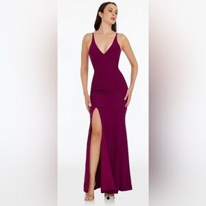 NWT Anthropologie Dress The Population Iris Deep Magenta Floor-Length Gown